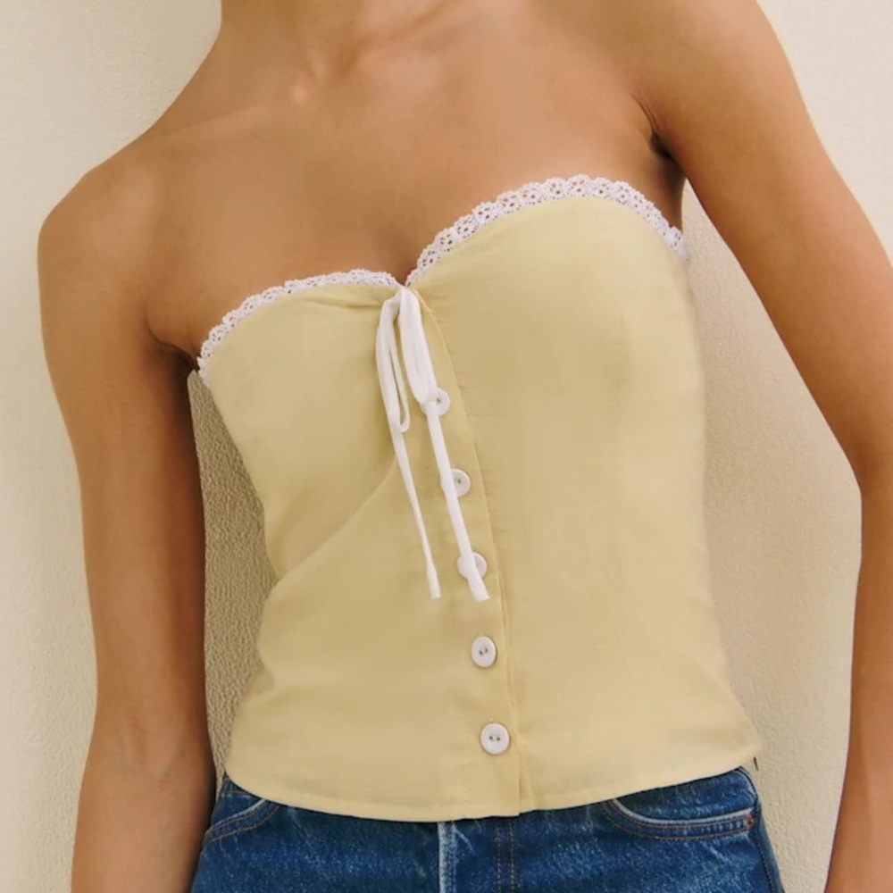 Reformation Dalia Top in Yellow